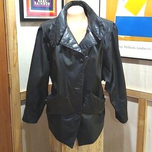 Pierre Balmain vintage leather coat 8